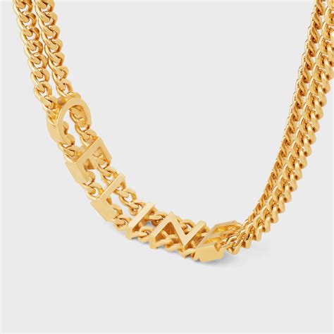 celine gold chain necklace|celine necklace online.